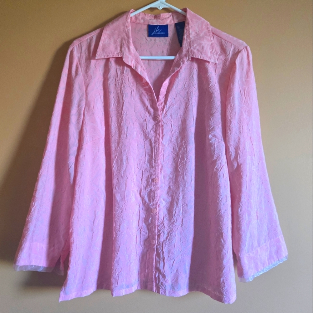J.H. Collectibles Sheer Button Down, L